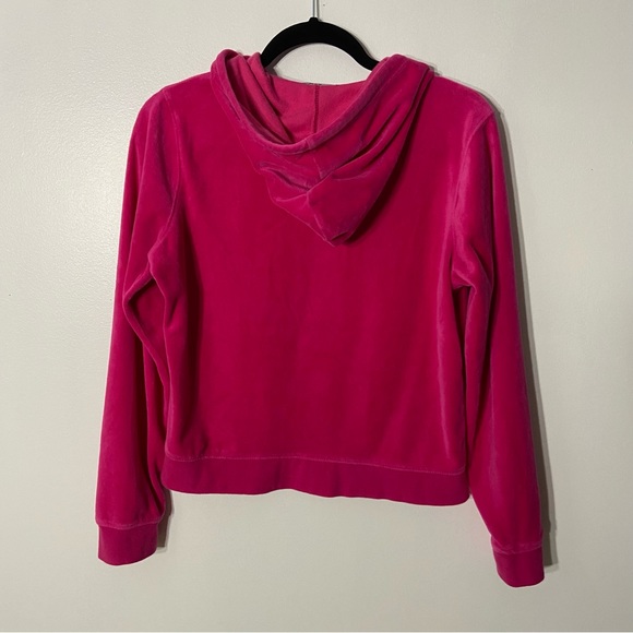 Fashion Nova Hot Pink Y2K Velvet Zip-Up Hoodie Sweatshirt - Picture 4 of 5